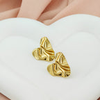 Anti Tarnish Abstract Heart Stud Earrings – Korean Jewellery