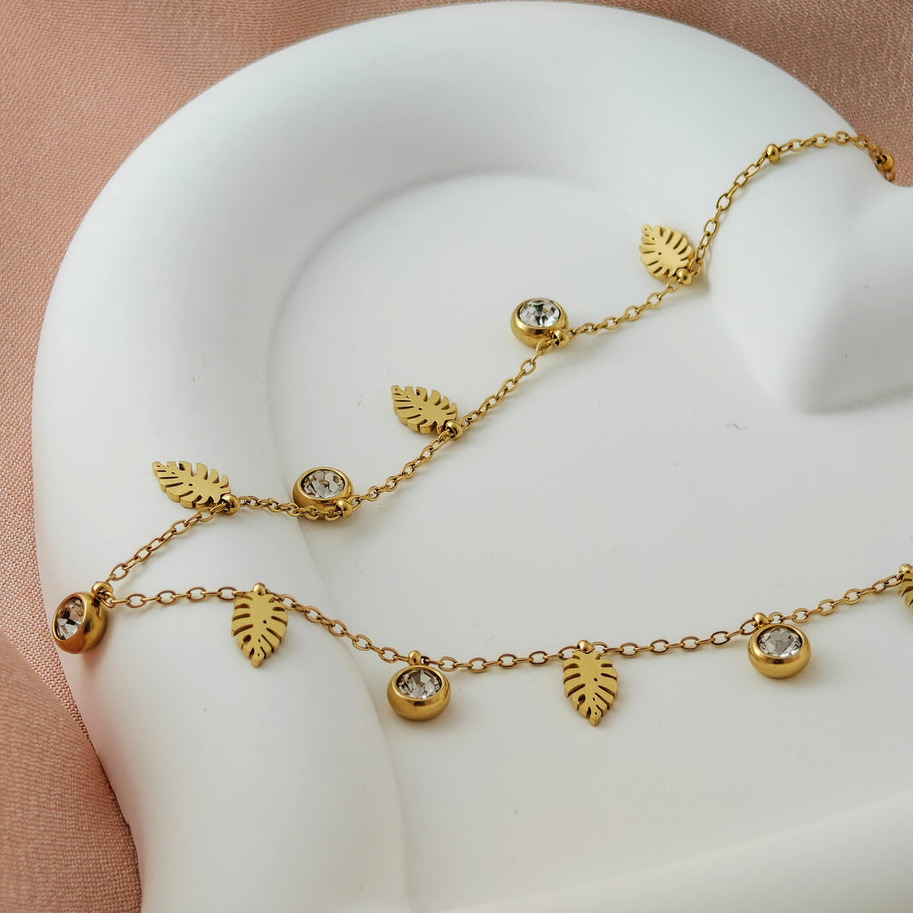 Korean Gold Leaf Charm Necklace – Anti Tarnish