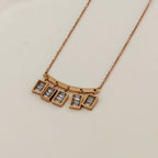 Korean Geometric Crystal Bar Necklace – Anti Tarnish