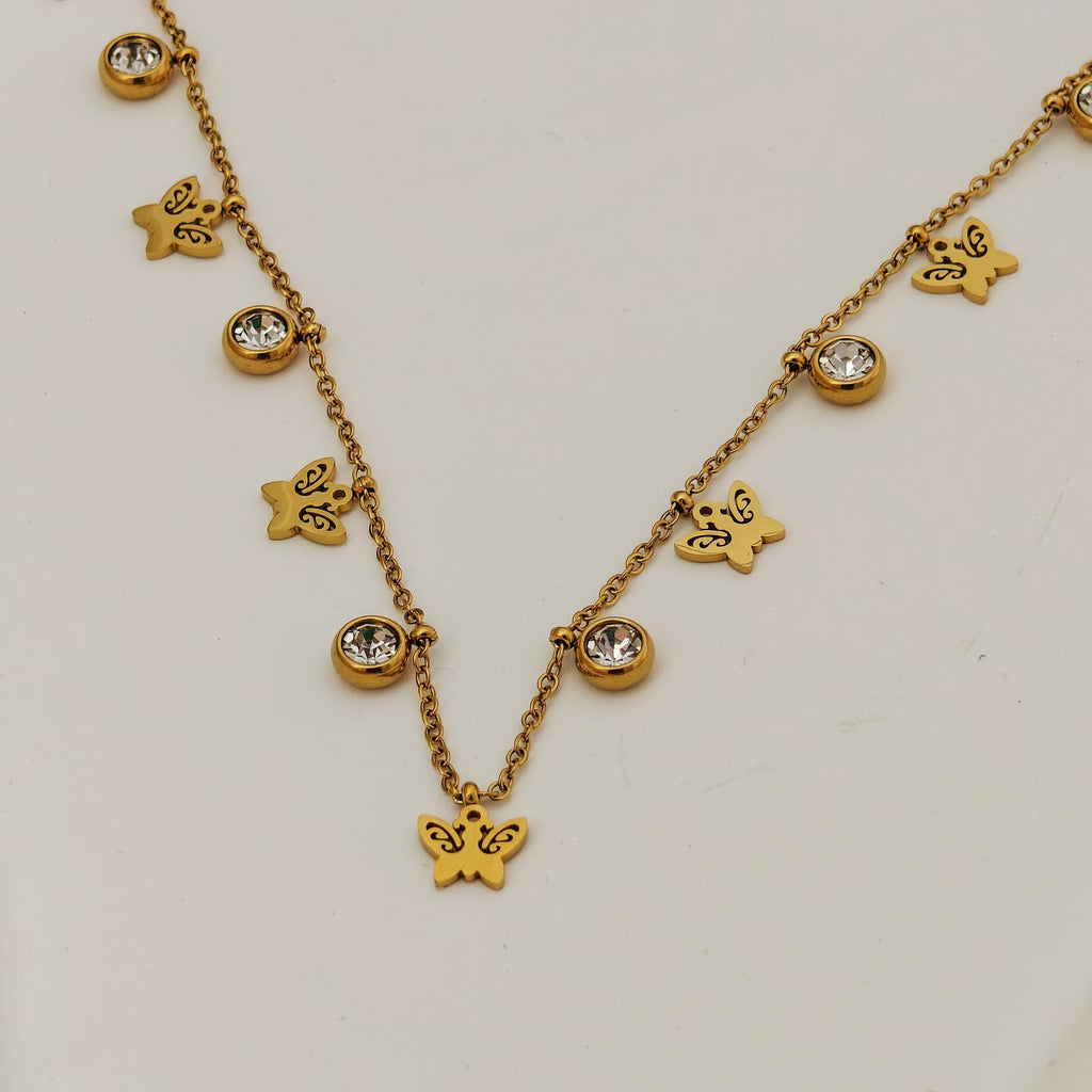 Korean Butterfly Charm Necklace – Anti Tarnish