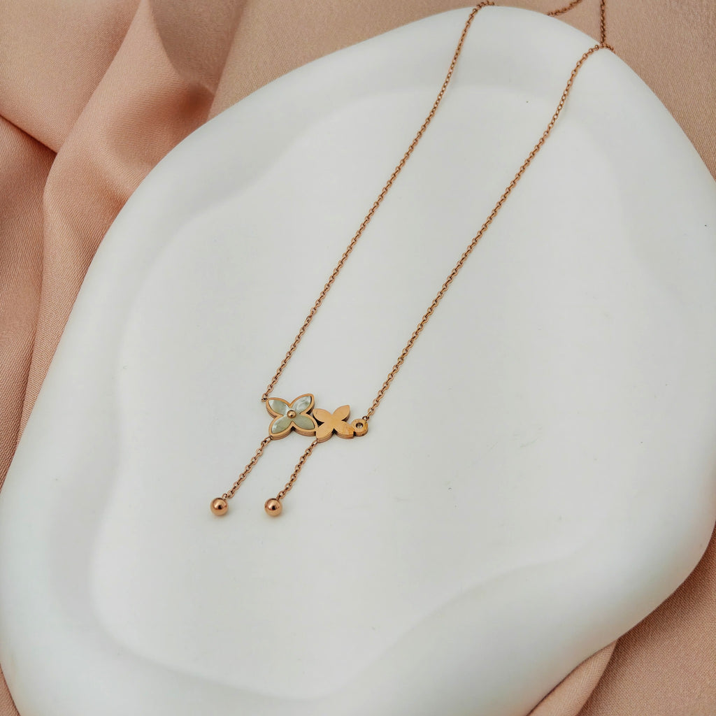 Korean Flower Drop Necklace