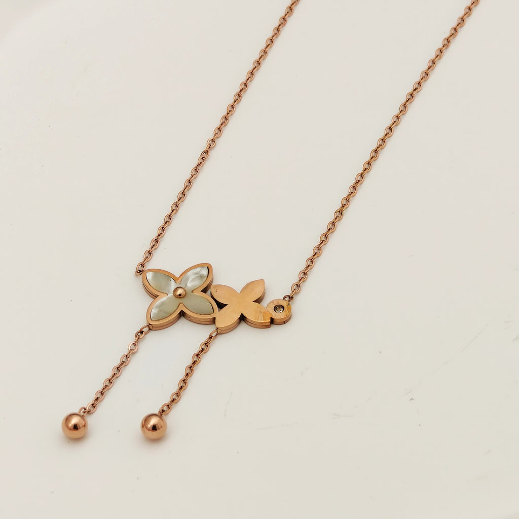 Korean Flower Drop Necklace