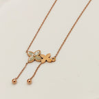 Korean Flower Drop Necklace