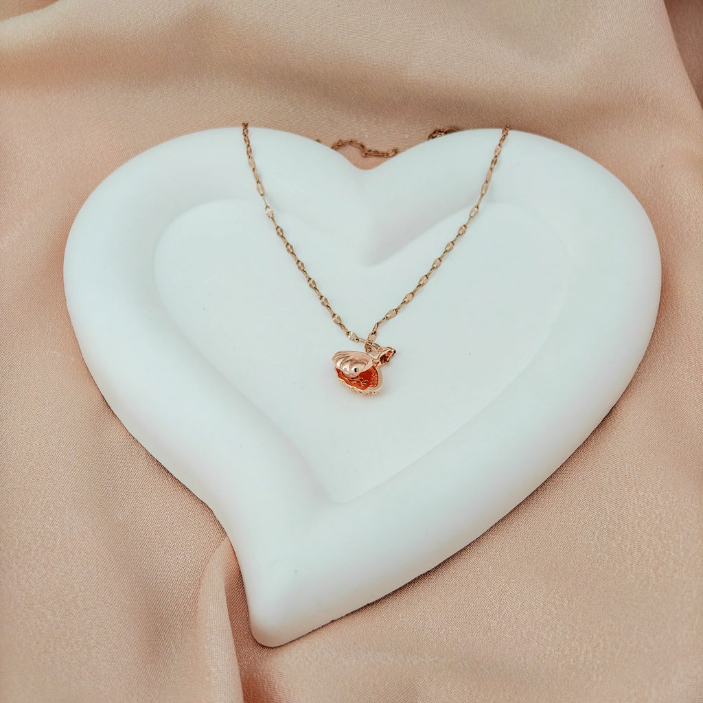 Anti-Tarnish Korean Rose Gold Oyster Shell Necklace