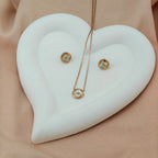 Anti-Tarnish Korean rose gold necklace set