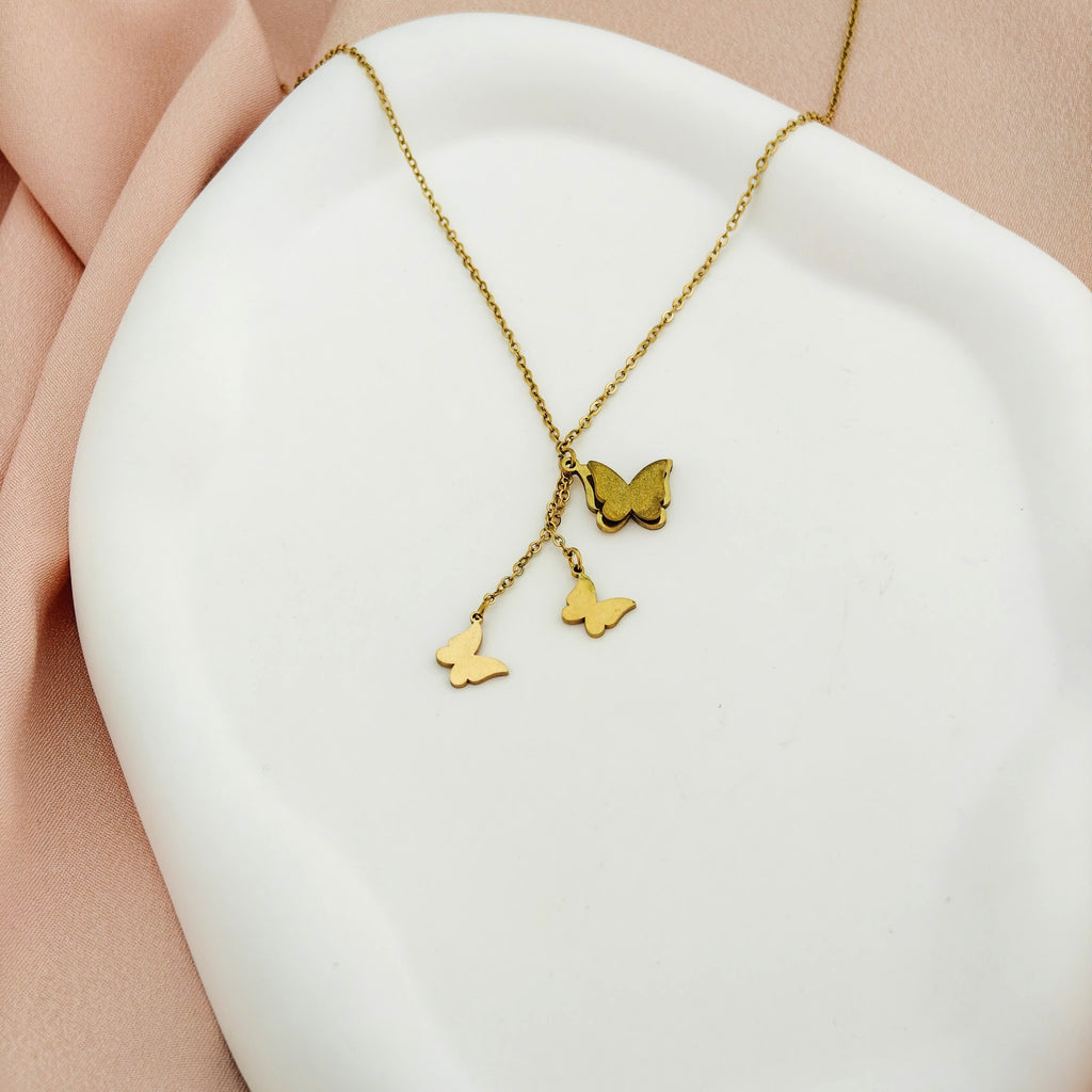 Korean Anti-Tarnish Butterfly Charm Necklace