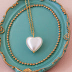 Korean Anti-Tarnish Mother of Pearl Heart Necklace