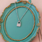 Korean Anti-Tarnish Lock Pendant Necklace