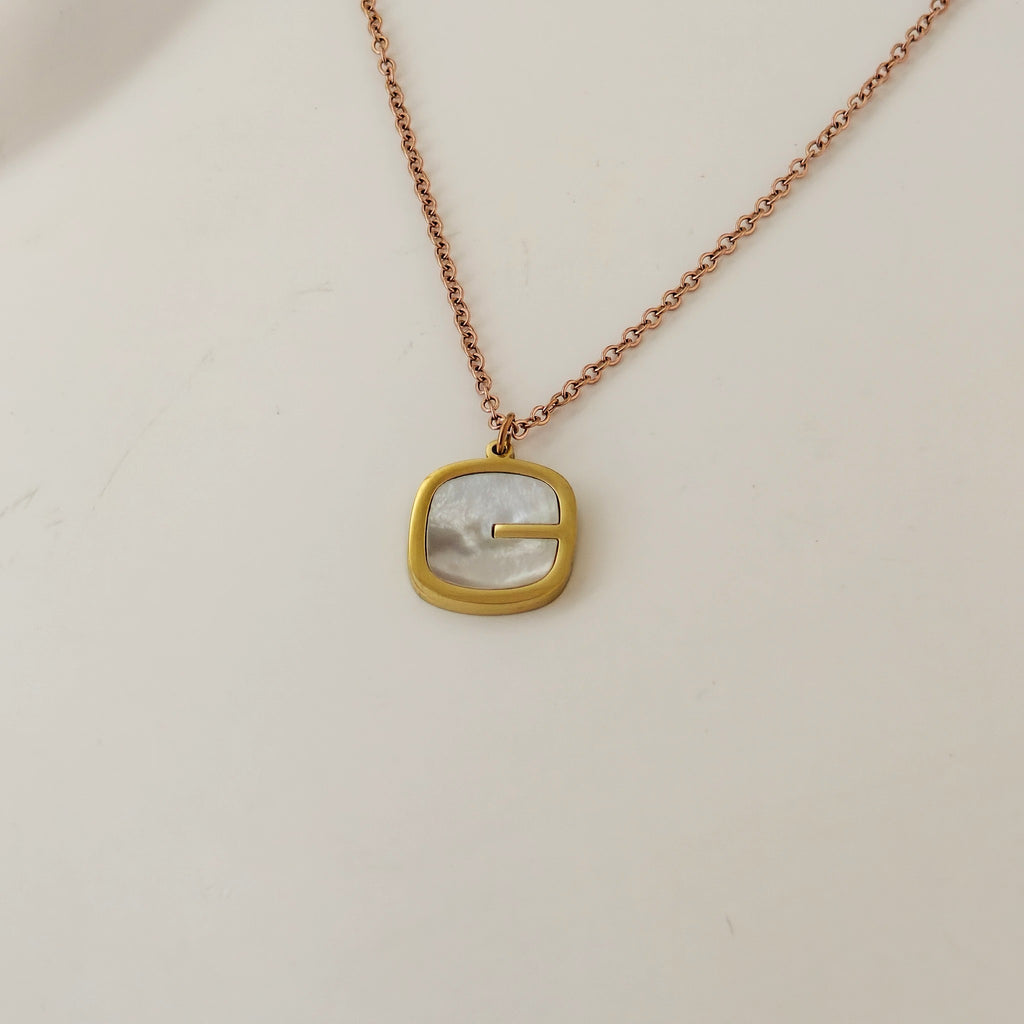 Korean Anti-Tarnish Square Pendant Necklace
