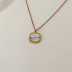 Korean Anti-Tarnish Square Pendant Necklace