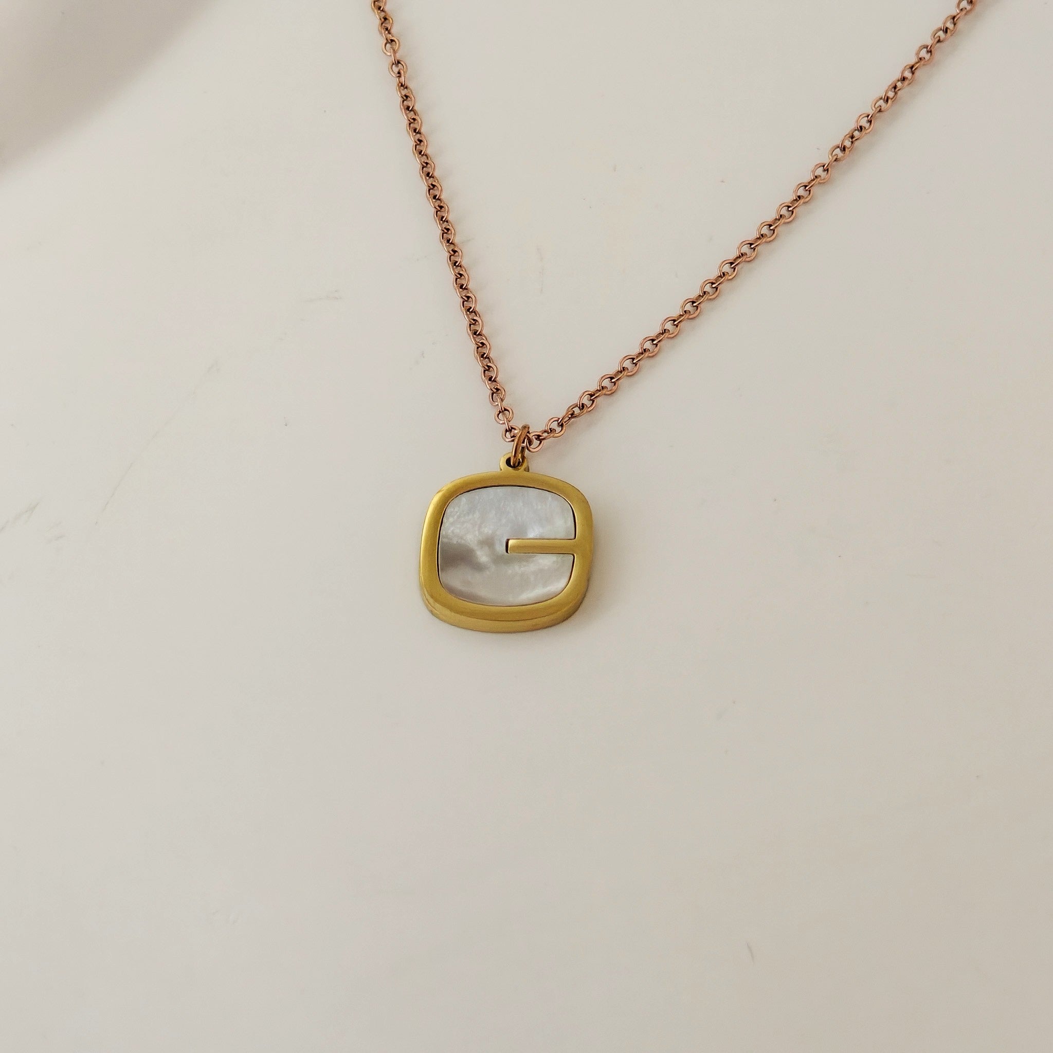 Korean Anti-Tarnish Square Pendant Necklace