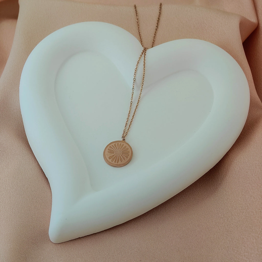 Korean Anti-Tarnish Floral Coin Necklace