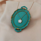 Korean Anti-Tarnish Mother of Pearl Flower Necklace