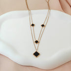 Korean Anti-Tarnish Diamond-Shaped Necklace