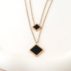 Korean Anti-Tarnish Diamond-Shaped Necklace
