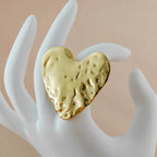 Anti-Tarnish Korean Gold Heart Ring