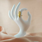 Anti-Tarnish Korean Gold-Plated Leaf Ring