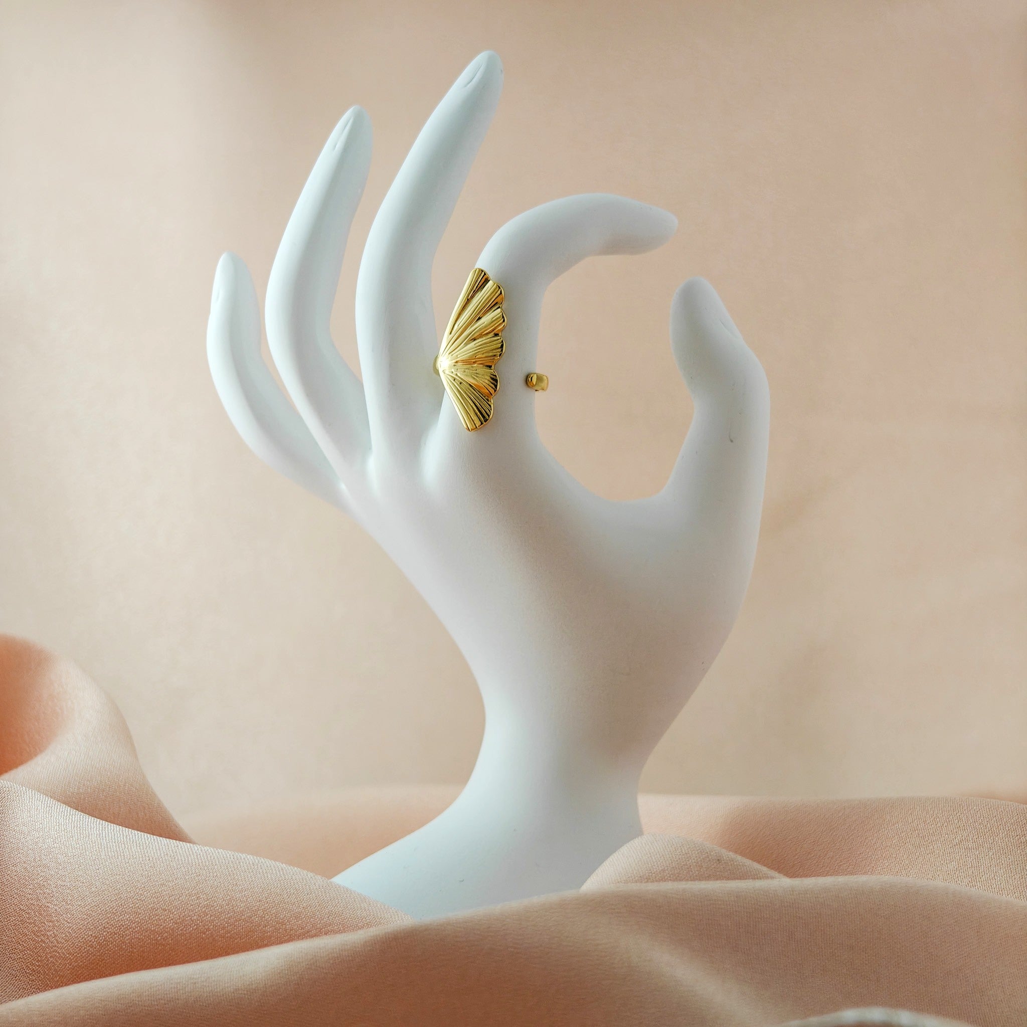 Anti-Tarnish Korean Gold-Plated Leaf Ring