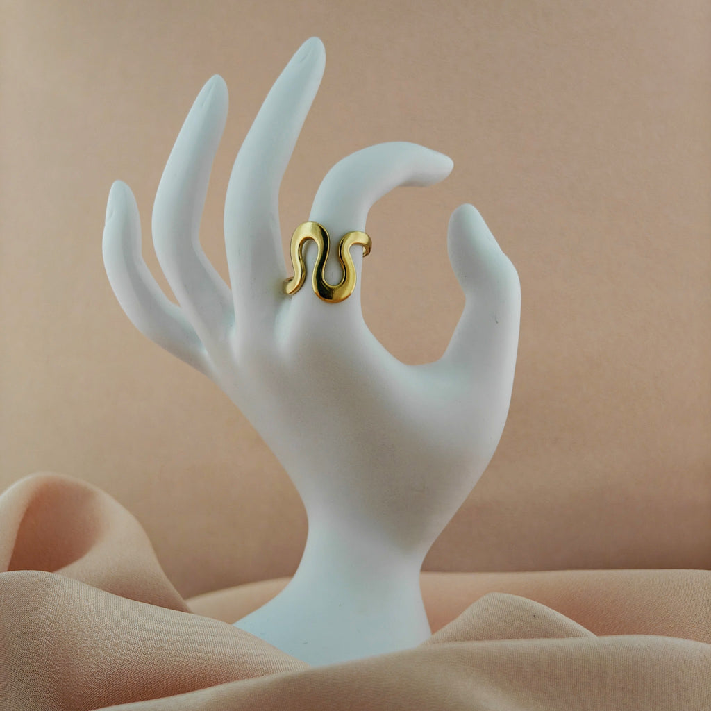 Anti-Tarnish Korean Gold Snake Ring