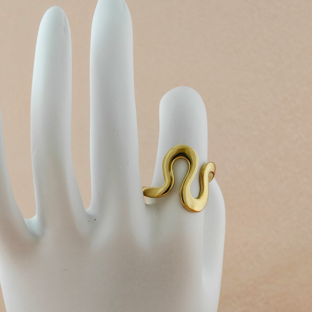 Anti-Tarnish Korean Gold Snake Ring
