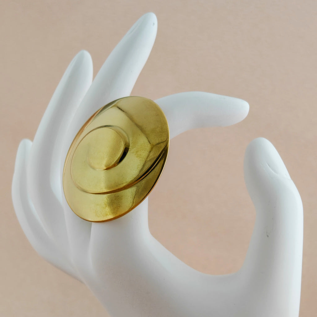 Spiral Disc Anti Tarnish Korean Ring