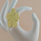 Textured Flower Anti Tarnish Korean Ring