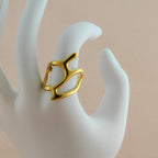 Stylish Korean Anti Tarnish Sculptural Gold Ring