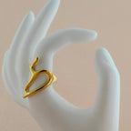 Stylish Korean Anti Tarnish Sculptural Gold Ring