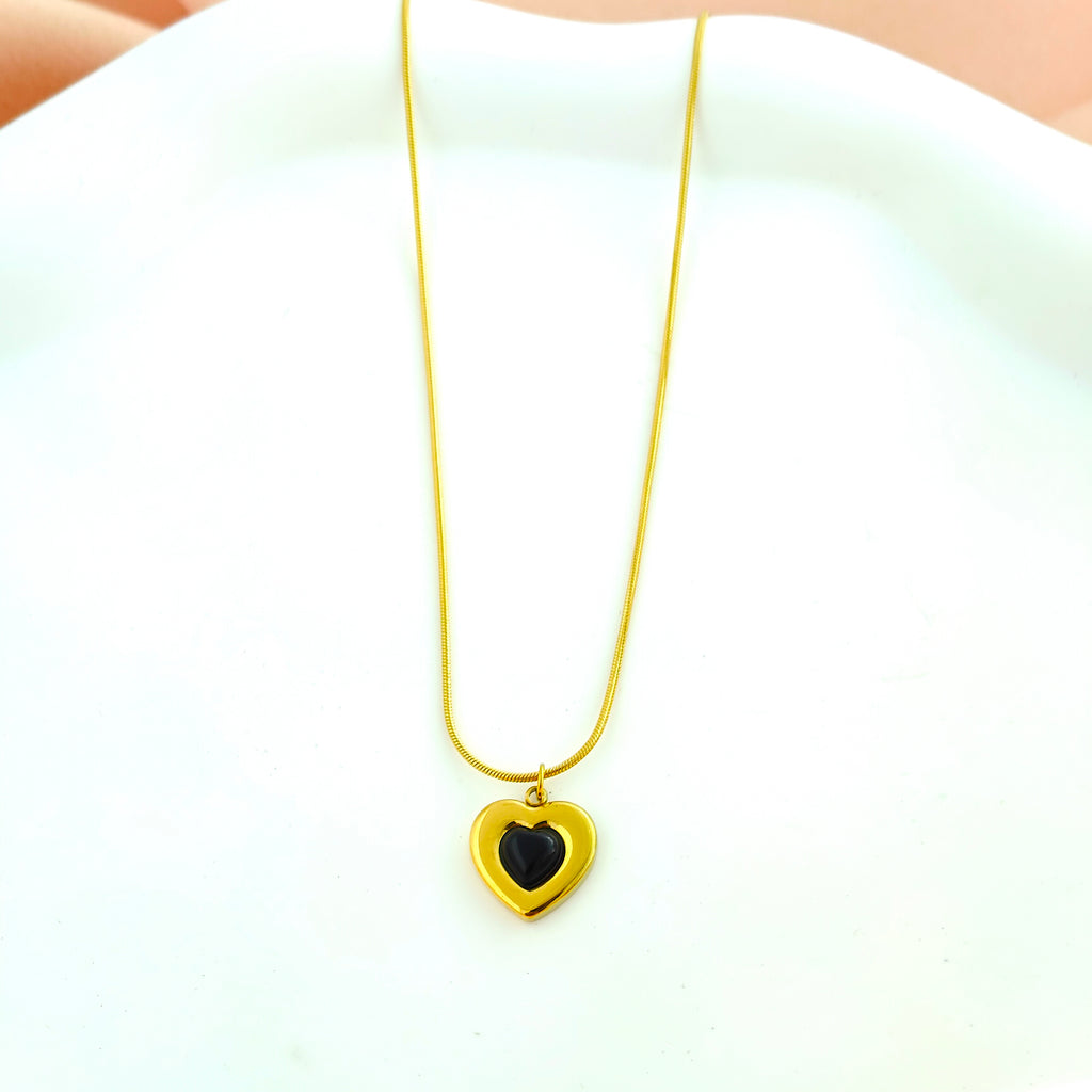 Wavy Open Frame Anti-Tarnish Korean Layered Necklace