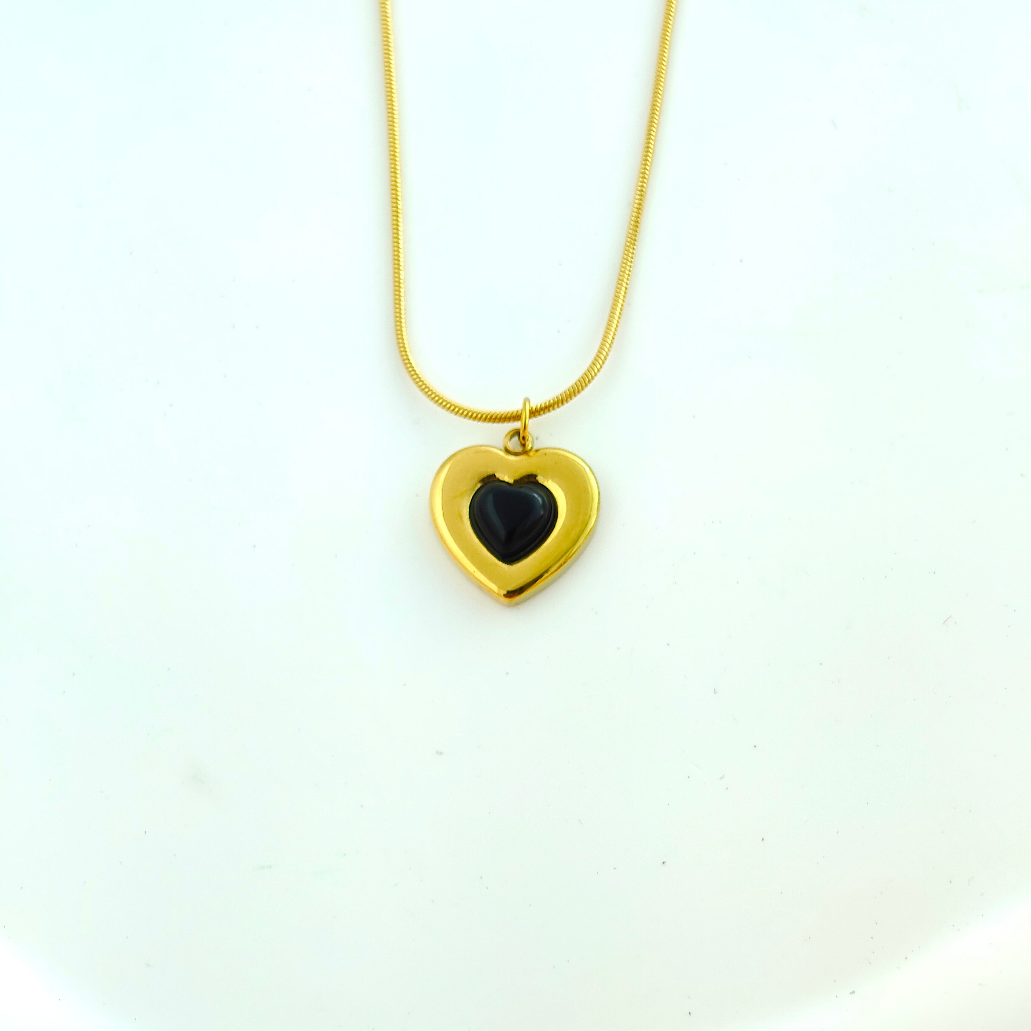 Wavy Open Frame Anti-Tarnish Korean Layered Necklace