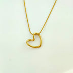Minimalist Anti-Tarnish Korean Open Heart Pendant Necklace