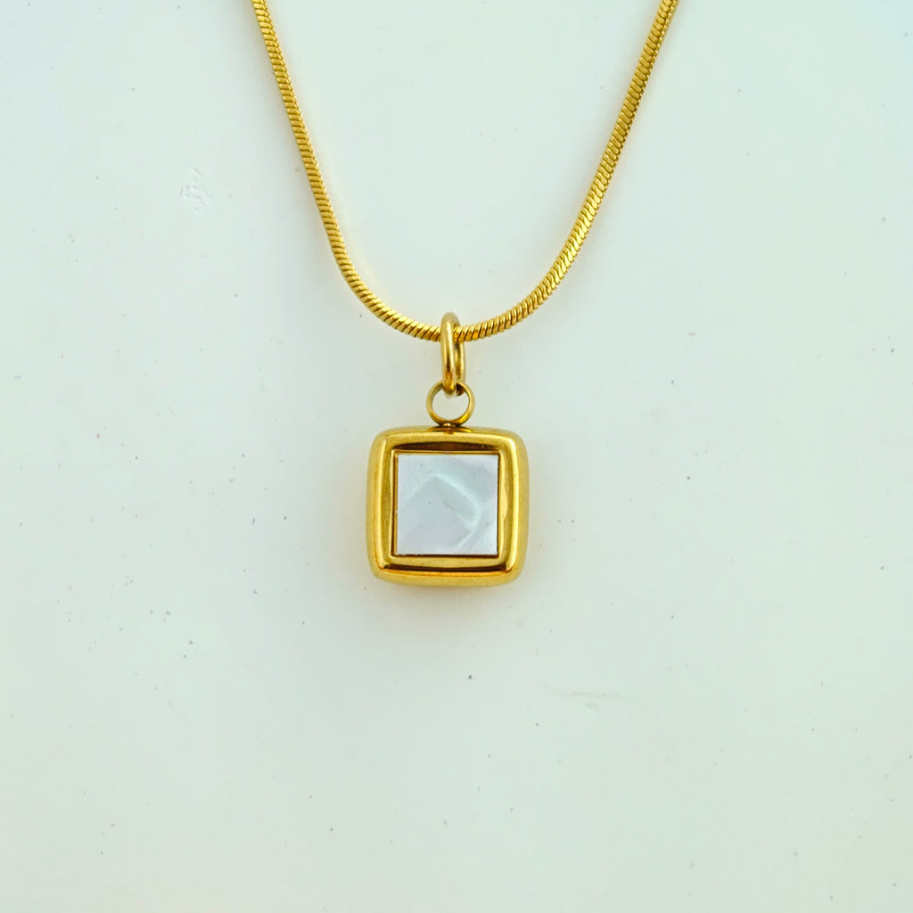 Minimalist Anti-Tarnish Korean Jewellery - Cushion Square Pendant