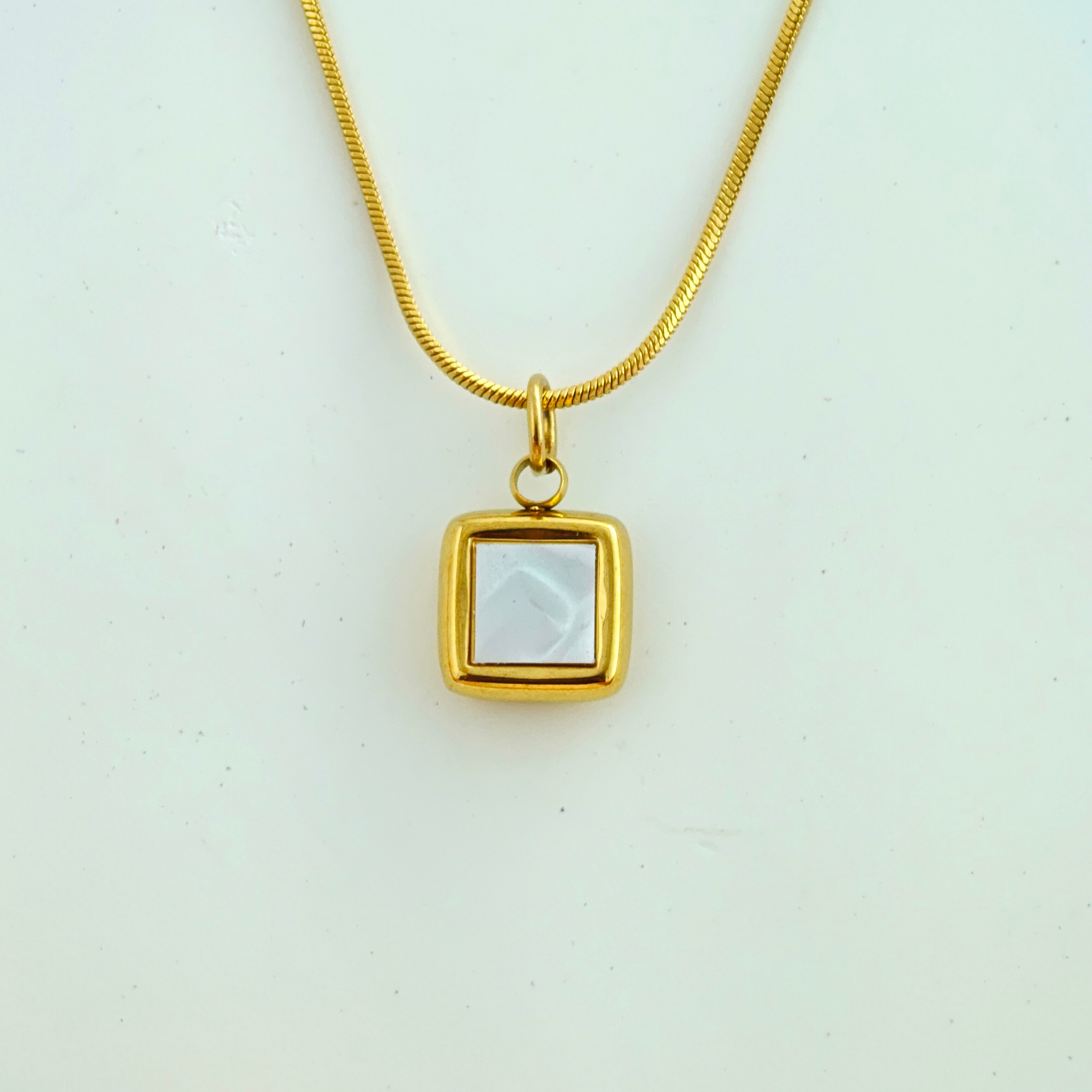 Minimalist Anti-Tarnish Korean Jewellery - Cushion Square Pendant