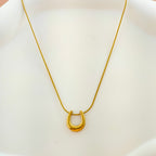 Bold Golden U-Shape Anti-Tarnish Korean Jewellery on Snake Chain