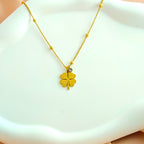 Lucky Four-Leaf Clover Anti-Tarnish Korean Pendant Necklace