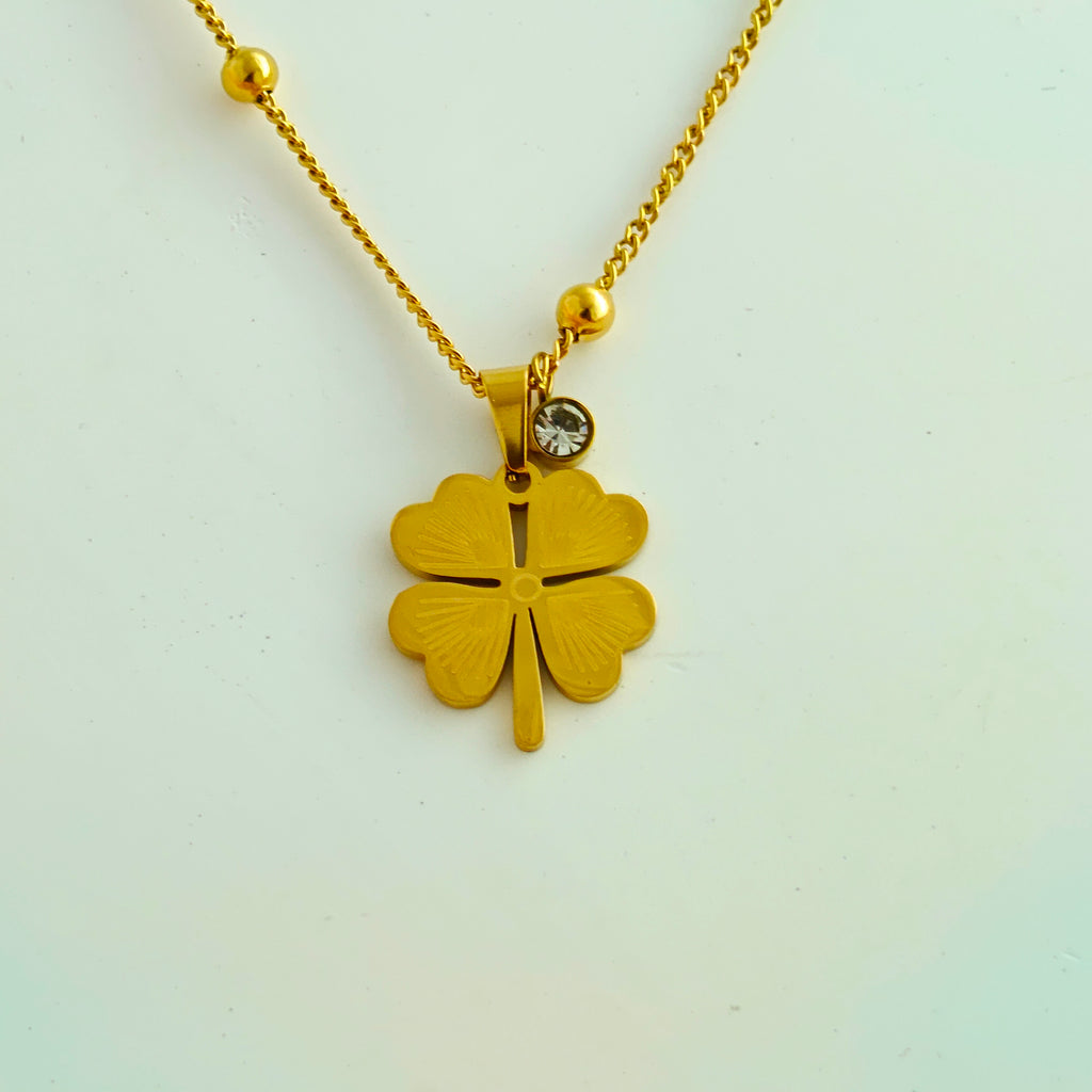 Lucky Four-Leaf Clover Anti-Tarnish Korean Pendant Necklace