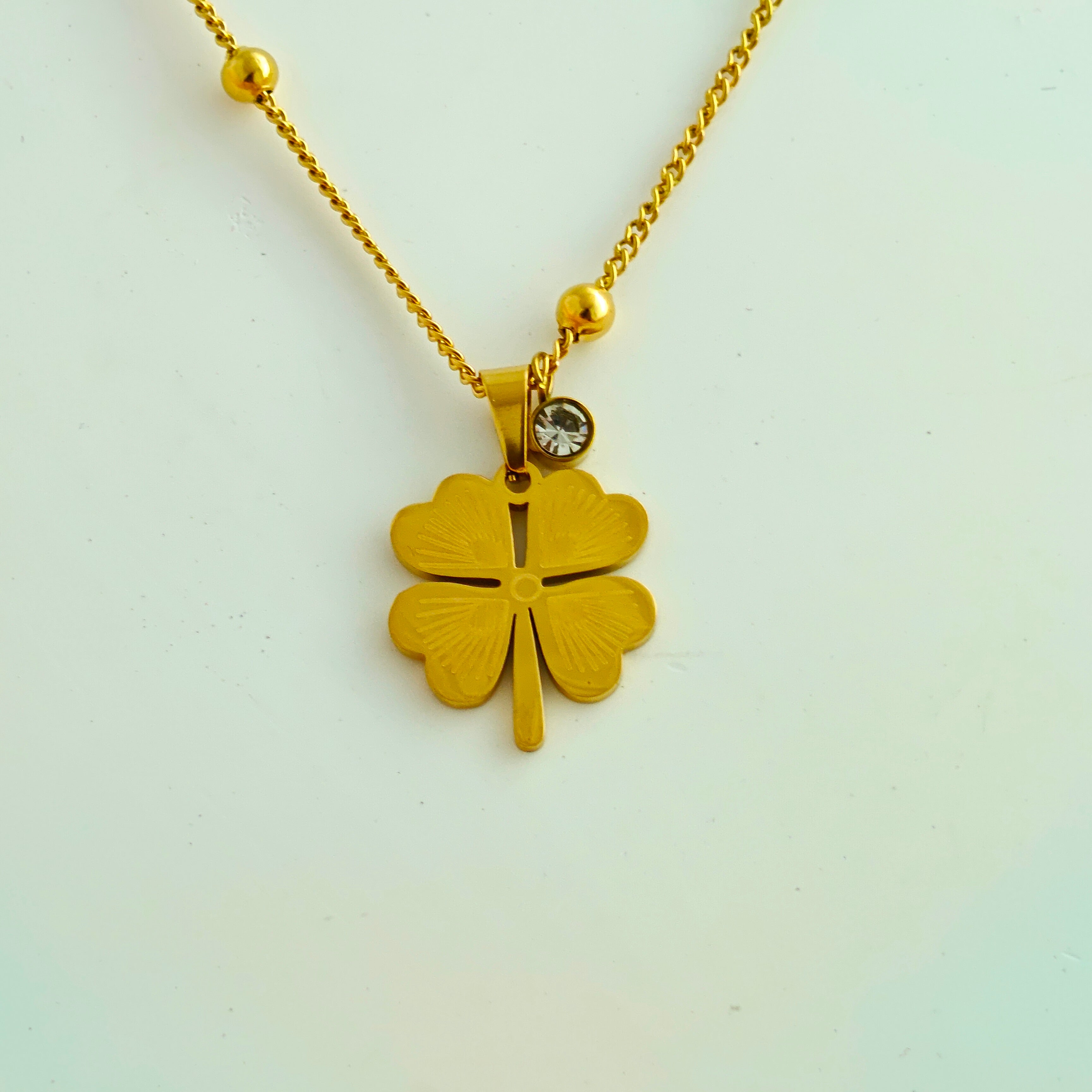 Lucky Four-Leaf Clover Anti-Tarnish Korean Pendant Necklace