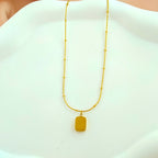 Sleek Plaque Shape Anti-Tarnish Korean Jewellery Necklace