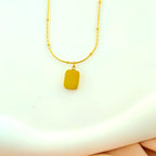 Sleek Plaque Shape Anti-Tarnish Korean Jewellery Necklace