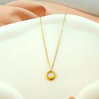 Smooth Golden O-Ring Anti-Tarnish Korean Gold Plated Necklace