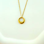 Smooth Golden O-Ring Anti-Tarnish Korean Gold Plated Necklace