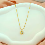 Minimalist White Stone Anti-Tarnish Korean Circle Jewellery