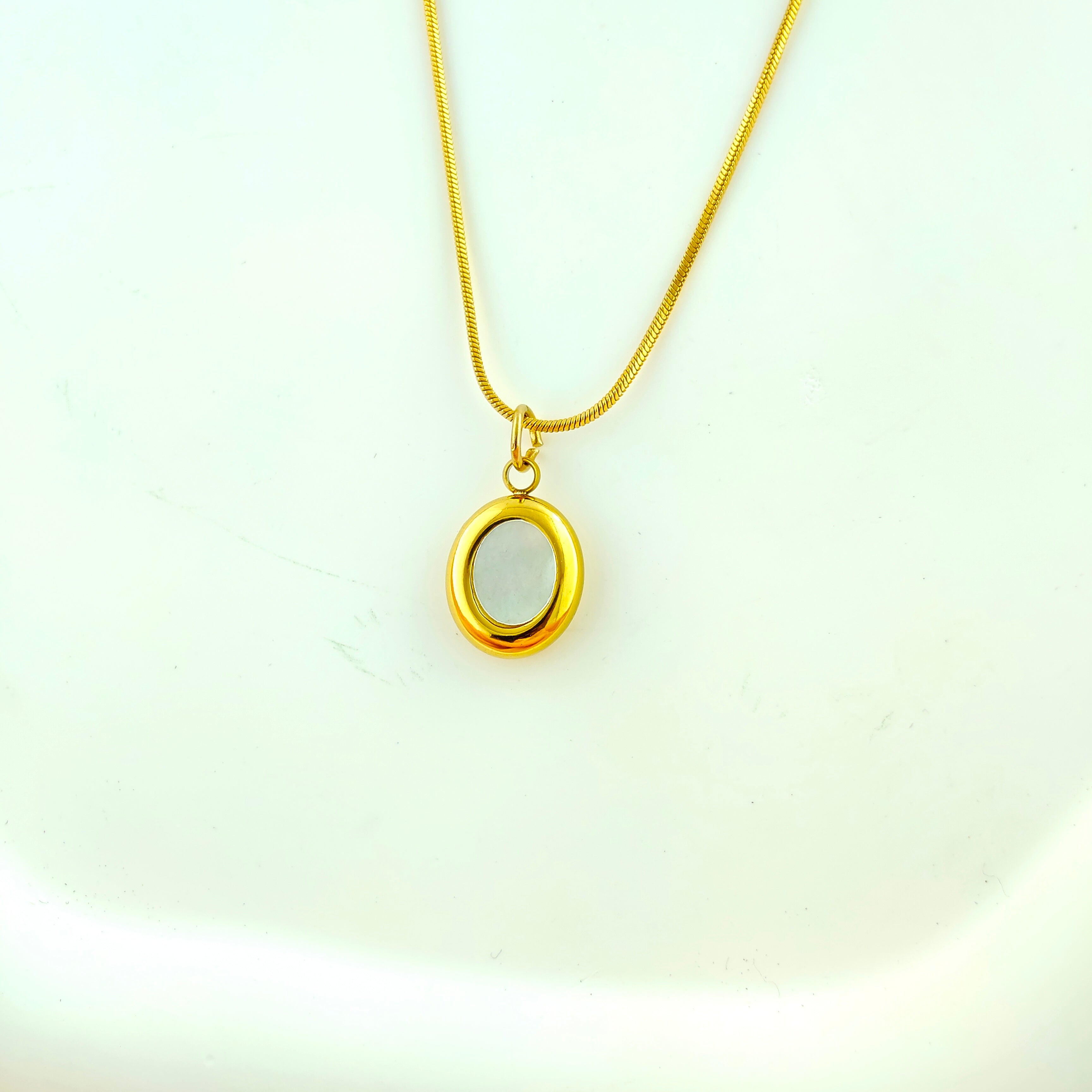 Minimalist White Stone Anti-Tarnish Korean Circle Jewellery