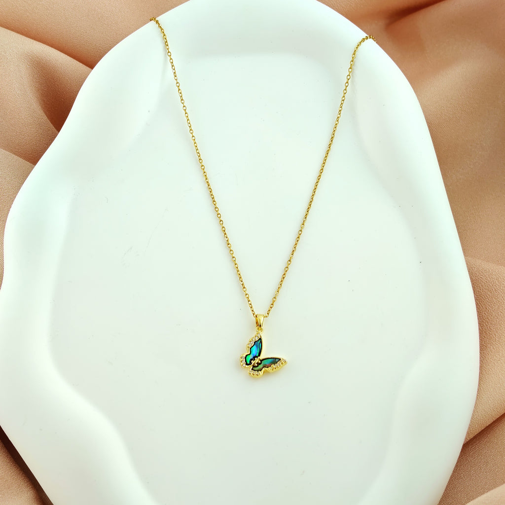 Korean Anti-Tarnish Butterfly Pendant Necklace