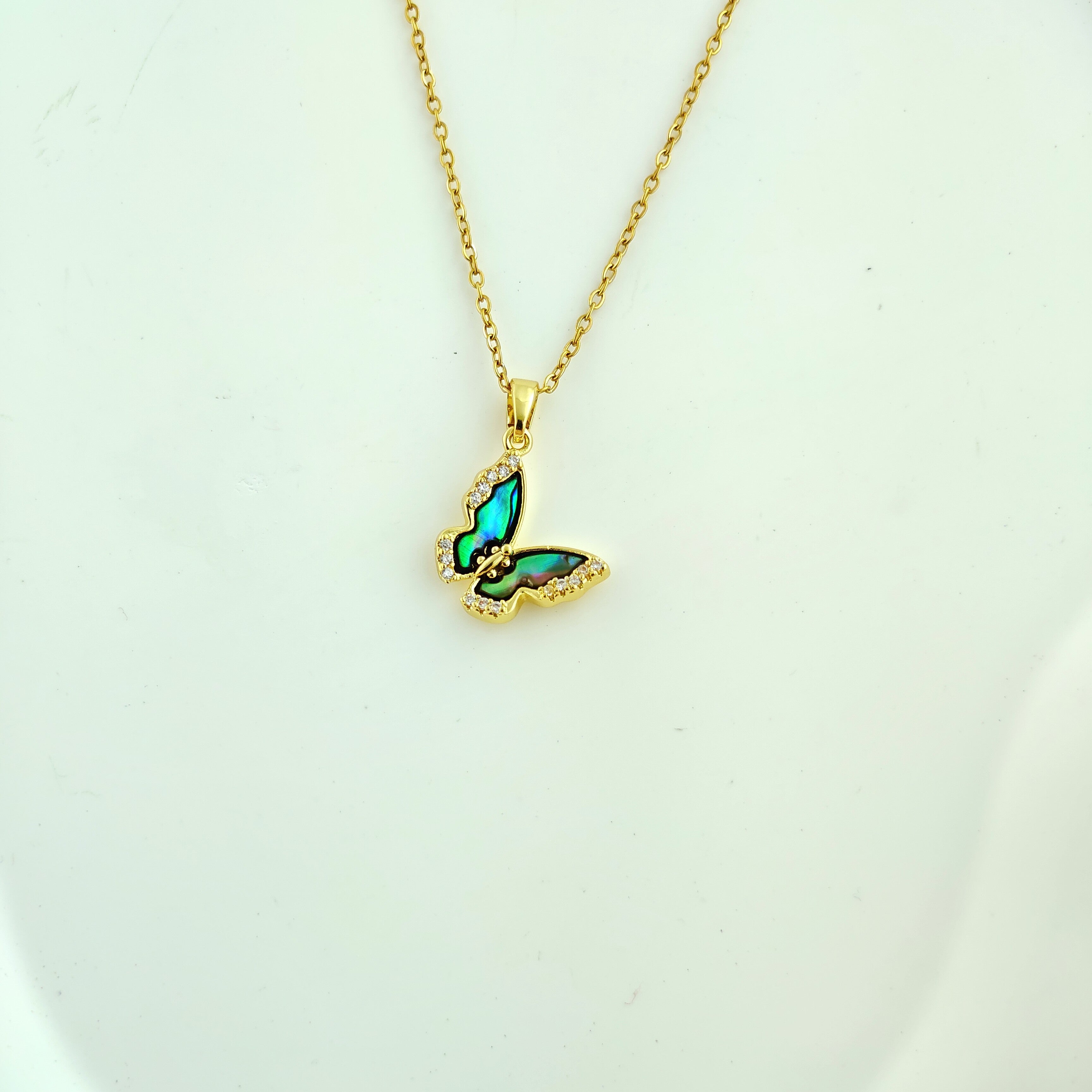 Korean Anti-Tarnish Butterfly Pendant Necklace