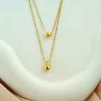 Korean Anti-Tarnish Double Layer Pendant Necklace