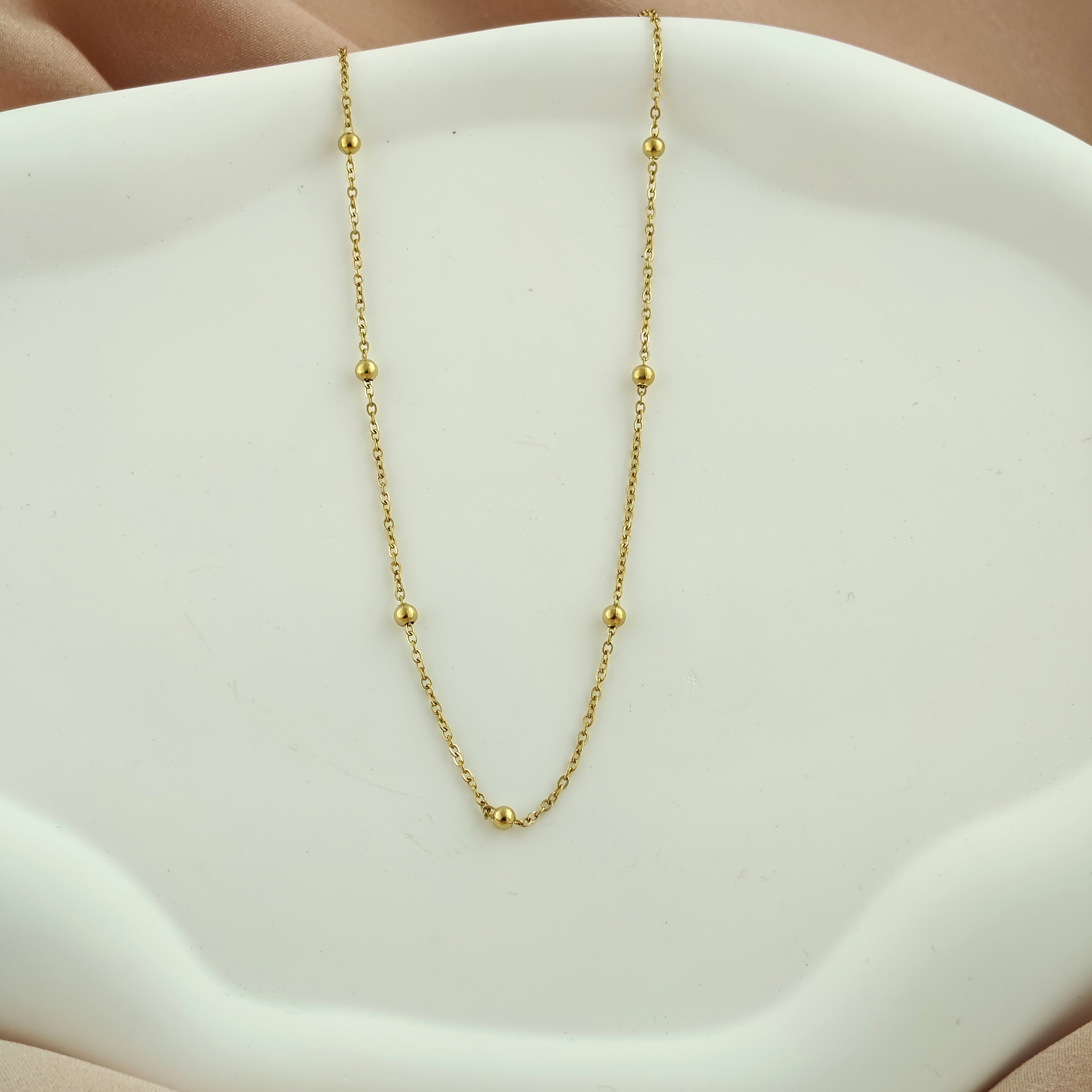 Korean Anti-Tarnish Minimalist Ball Bead Chain