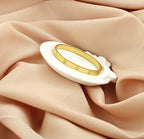 Korean Anti-Tarnish Screw Motif Diamond Accent Bangle