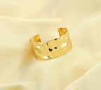 Korean Anti-Tarnish Polished Hammered Cuff Bangle