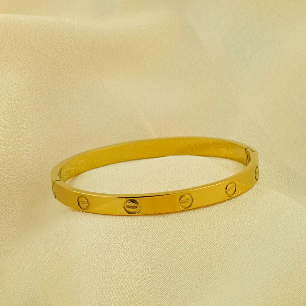 Korean Anti-Tarnish Stylish Screw Detail Bangle